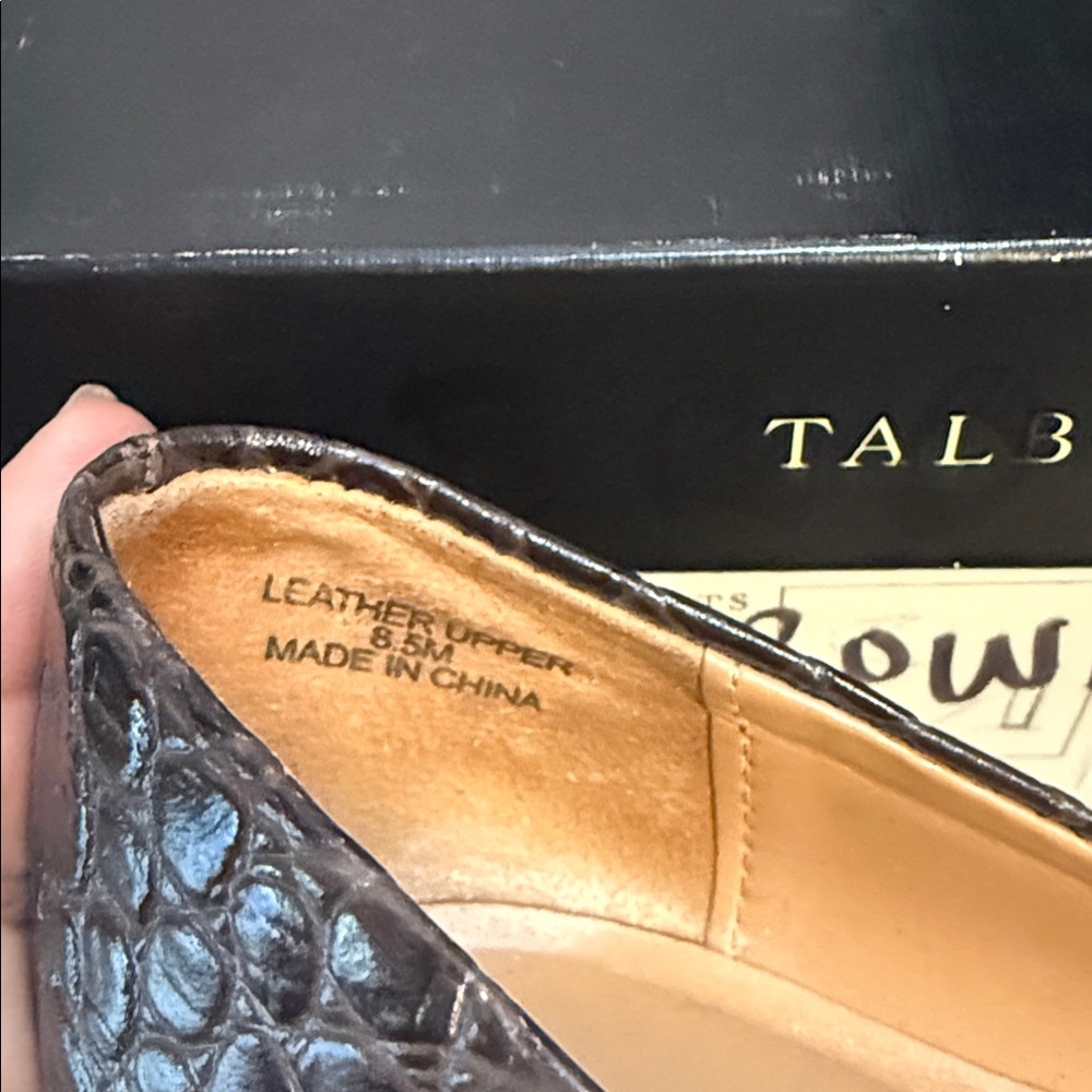 Talbots Chocolate Croc-Patterned Heels - Picture 6 of 7